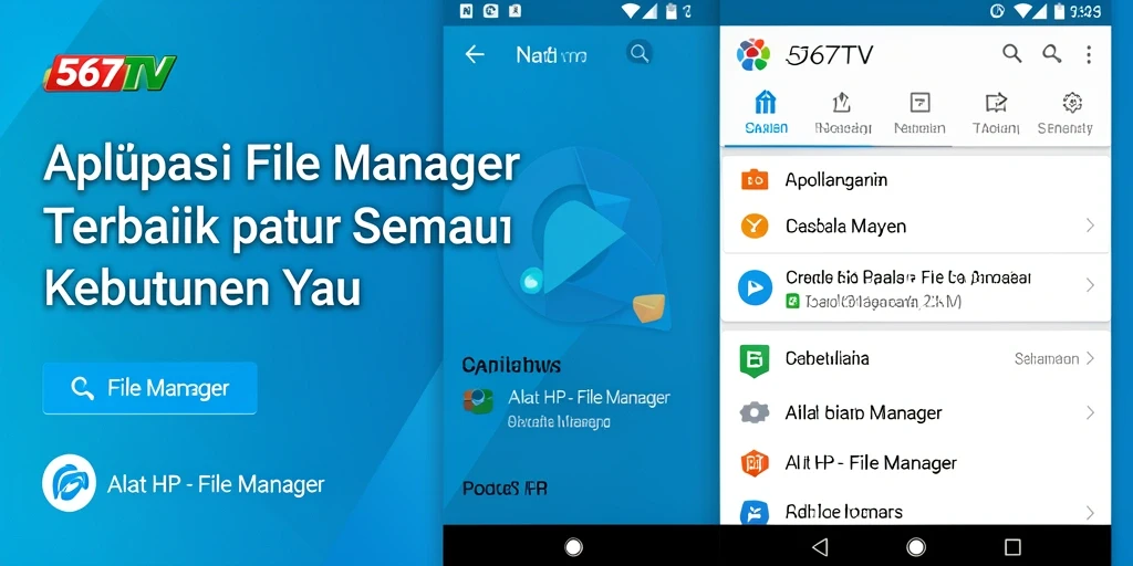 Antarmuka aplikasi File Manager 567TV yang user-friendly dan efisien.