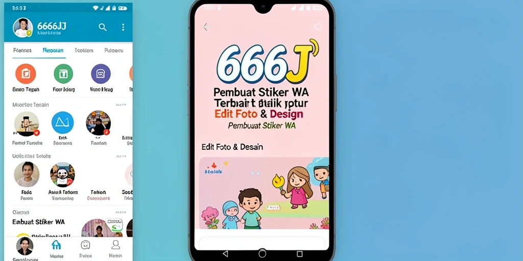 Tampilan antarmuka pengguna 666J yang sederhana dan efektif untuk Pembuat Stiker WA.