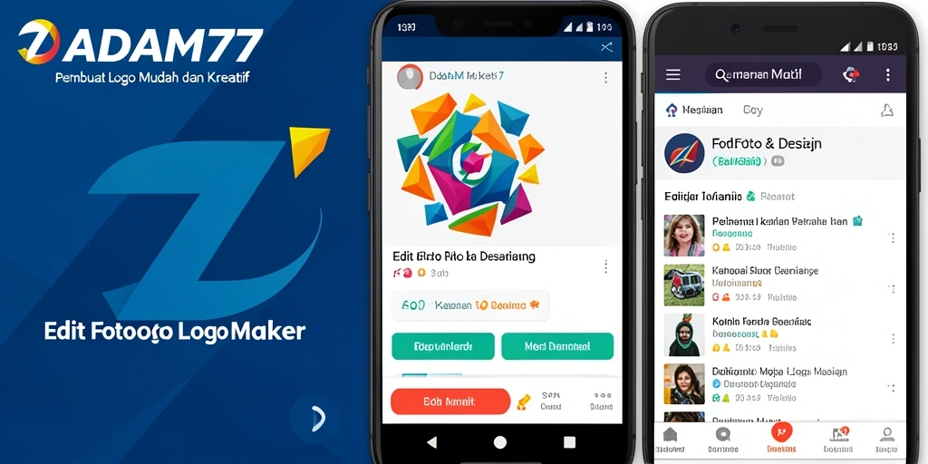 Tampilan antarmuka ADAM77 yang intuitif dan menarik untuk Logo Maker.