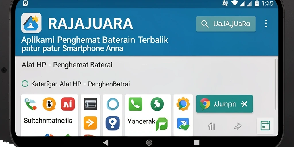 Antarmuka RAJAJUARA yang intuitif untuk menghemat baterai.