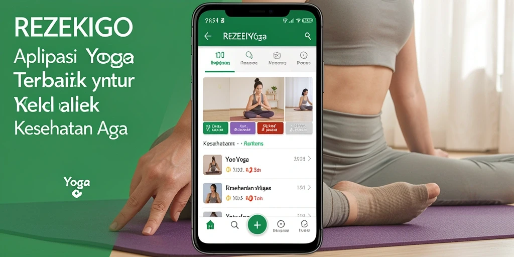 Tampilan antarmuka aplikasi REZEKIGO yang user-friendly untuk Yoga.