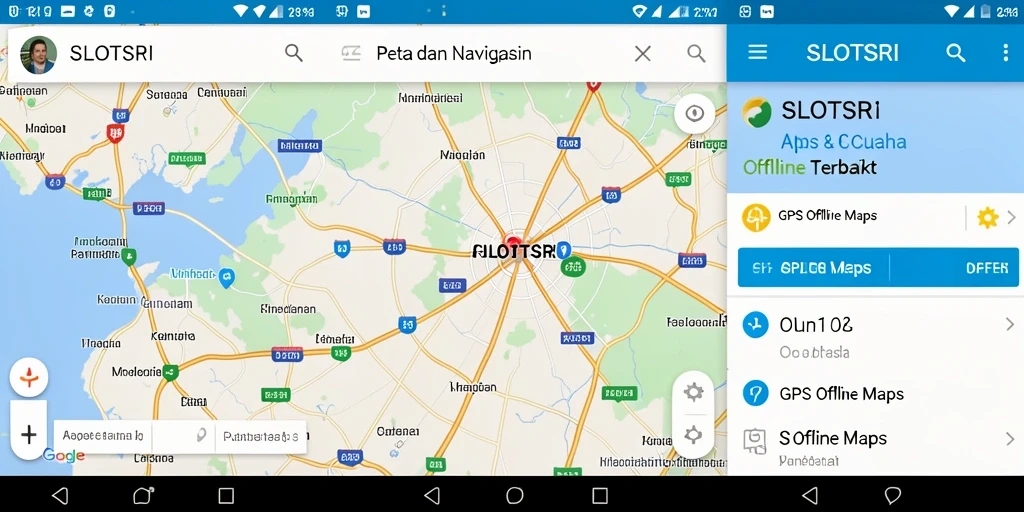 Tampilan antarmuka SLOTSRI dengan peta navigasi offline yang jelas.