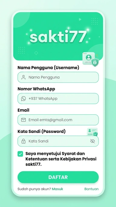 Panduan Registrasi Akun Baru di sakti77